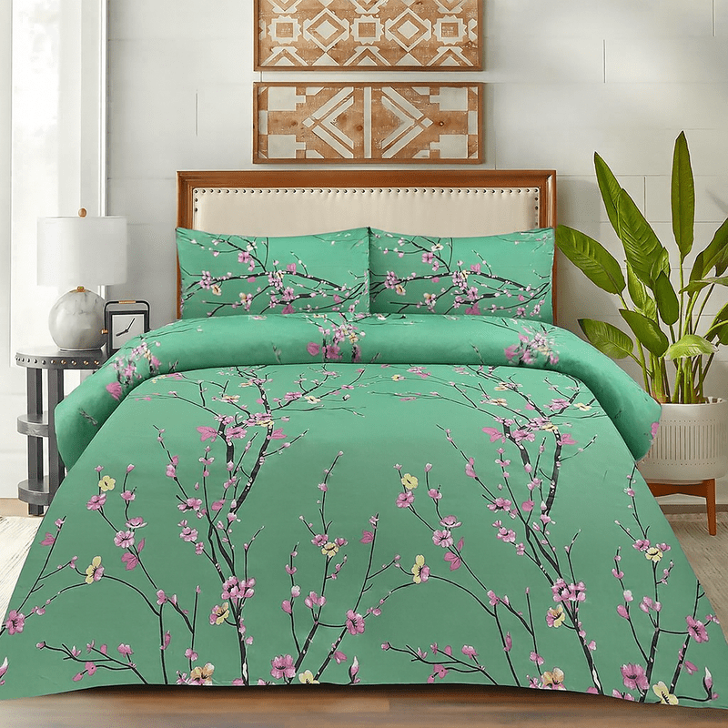 Floral Duck Egg - Summer Comforter Set