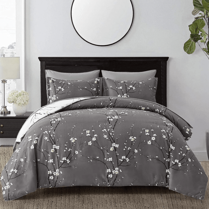 Floral Grey - Summer Comforter Set